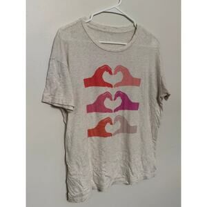 Aerie Super Soft Oversize XS Heart Hands Lounge Cozy T-Shirt